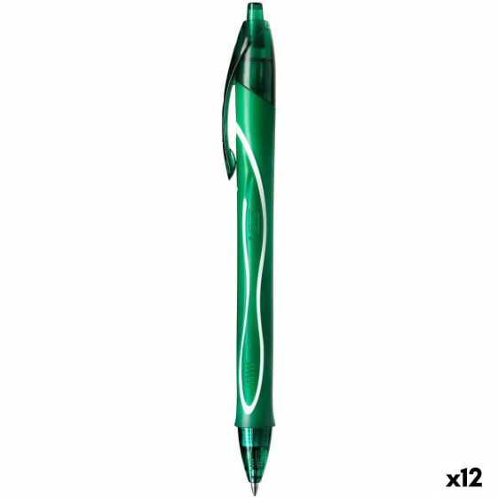 Гелевая ручка быстросохнущая Bic Gel-Ocity Зеленый 0,3 мм (12 штук)