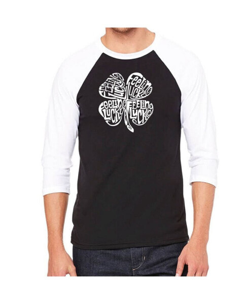 Feeling Lucky Men's Raglan Word Art T-shirt