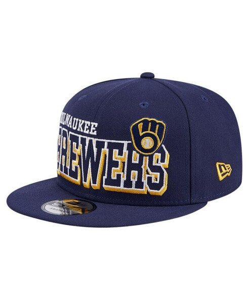 Men's Navy Milwaukee Brewers Game Day Bold 9FIFTY Snapback Hat