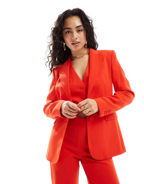 Mango co-ord blazer in red