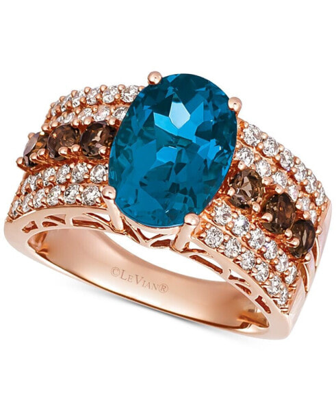Multi-Gemstone (4-1/4 ct. t.w.) & Diamond (5/8 ct. t.w.) Ring in 14k Rose Gold
