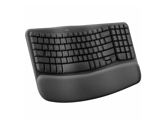 Logitech Wave Keys Wireless Ergonomic Keyboard with Cushioned Palm Rest, Comfort