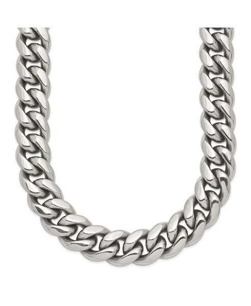 Chisel stainless Steel Polished 24 inch Curb Chain Necklace