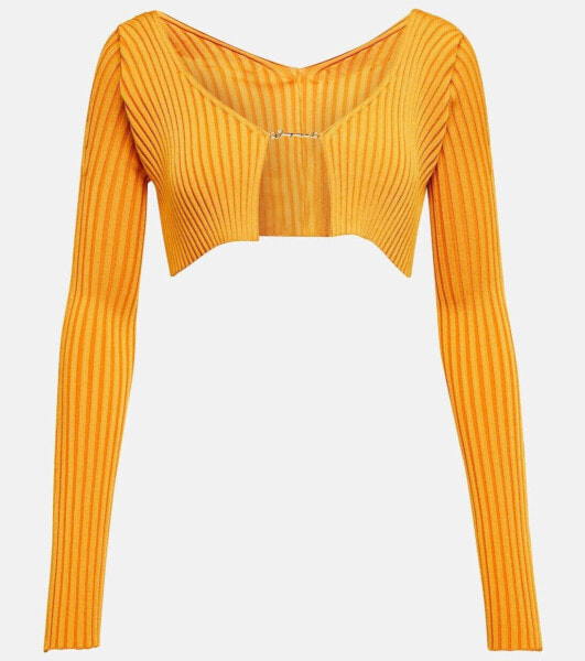 JACQUEMUS 302191 La Maille Pralù cropped cardigan Orange Size 46