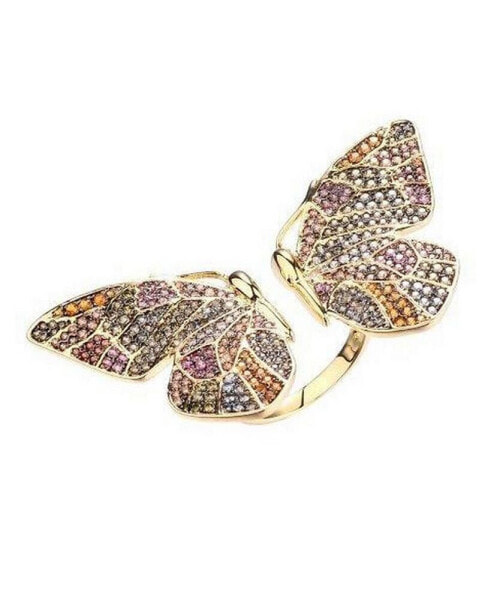 Кольцо изnOir Butterfly Wing CZ Rainbow.