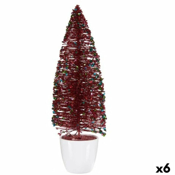 Decorative Figure Christmas Tree Red Plastic 10 x 33 x 10 cm (6 Units)