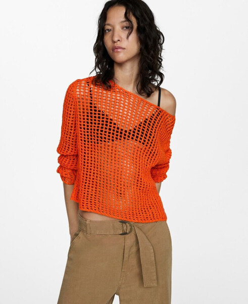 Women's Openwork Knit Sweater