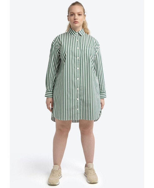 Платье See Rose Go полное размеров "Over d Shirt Dress Stripe"