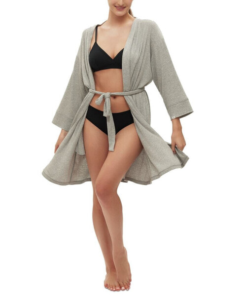 Women's Long-Sleeve Ribbed Belted Robe