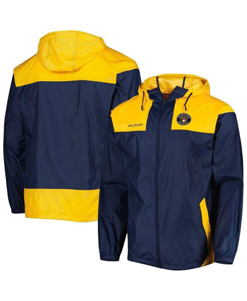 Men's Navy, Gold Milwaukee Brewers Omni-Shade Flash Forward Challenger Full-Zip Windbreaker Jacket