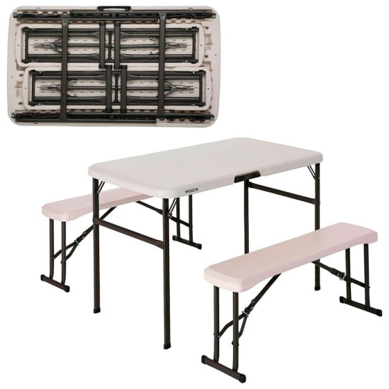 LIFETIME Ultra-Resistant Folding Table With 2 Benches Set 106x61x74 cm UV100
