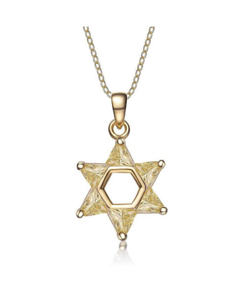Sterling Silver Cubic Zirconia Small Star of David Necklace