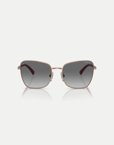 Vogue eyewear butterfly sunglasses with grey lens in rose gold