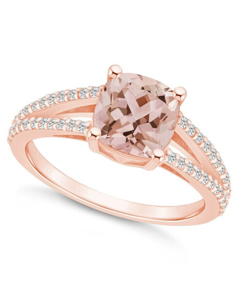 Morganite and Diamond Accent Ring in 14K Rose Gold