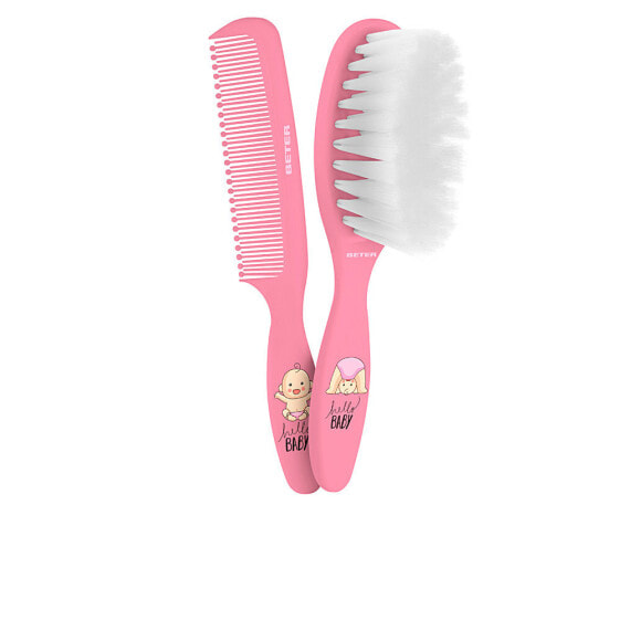 Brush & comb BEBE pink set 2 pz