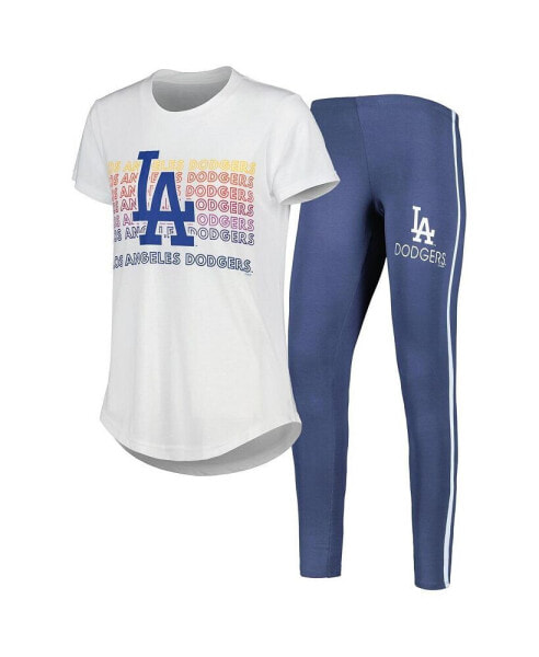 Пижама Concepts Sport женская "Лос-Анджелес Доджерс" Чарколь, Белая Sonata с футболкой и леггинсами