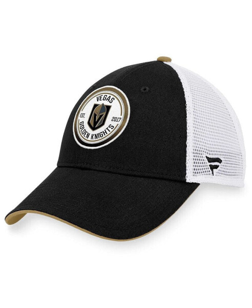 Men's Black, White Vegas Golden Knights Iconic Gradient Trucker Snapback Hat