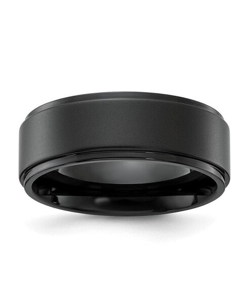 Stainless Steel Black IP-plated Brushed Band Ring