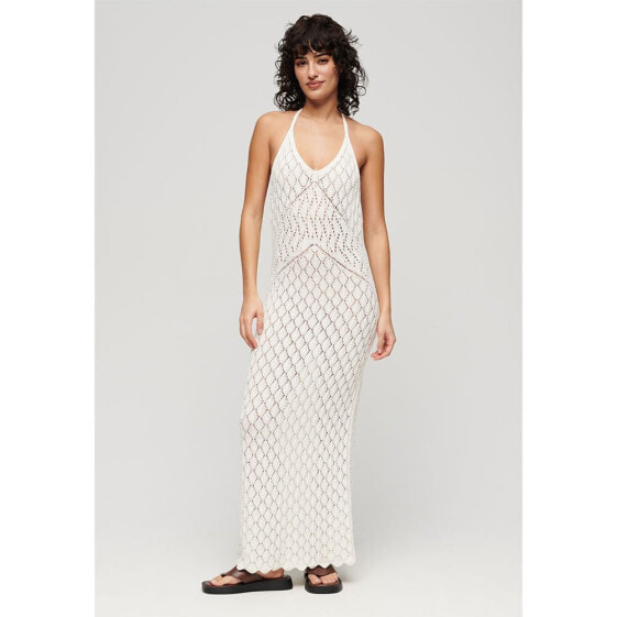 SUPERDRY Crochet Halter sleveless long dress