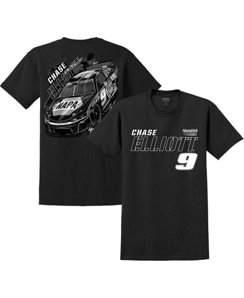 Men's Black Chase Elliott Car Tonal T-shirt