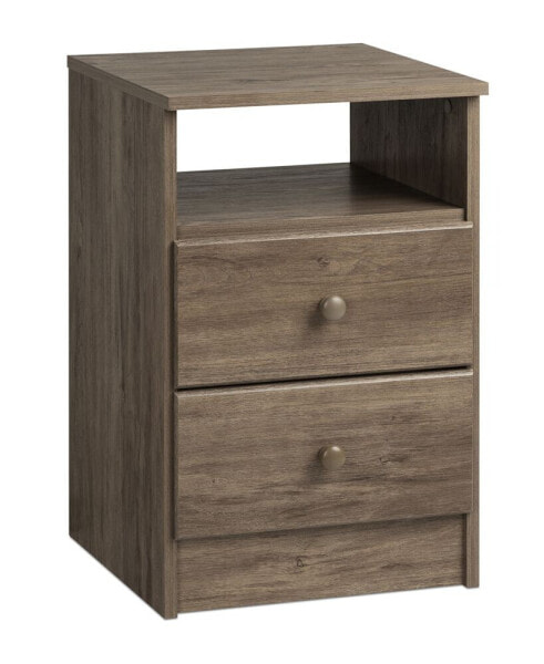 Astrid 2-Drawer Nightstand with Open Shelf