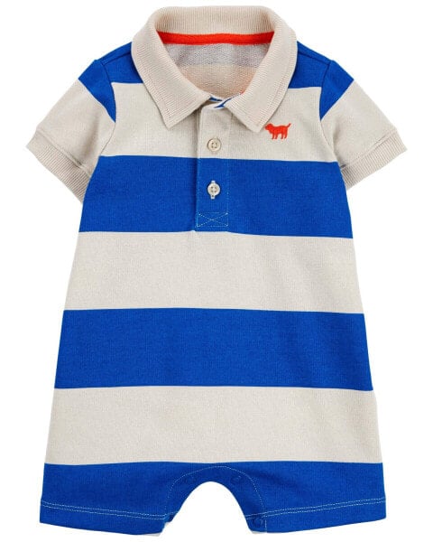 Baby Rugby Striped Cotton Romper 9M