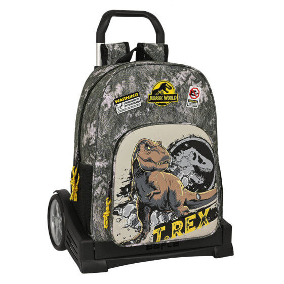 Детский рюкзак с колесами Jurassic World Warning Серый 33 x 42 x 14 см
