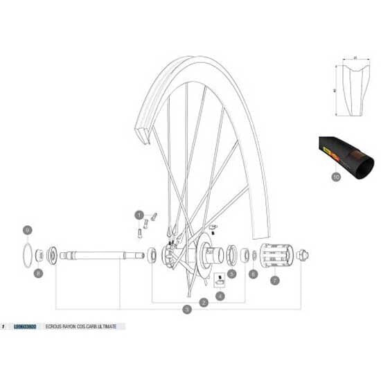 MAVIC Rear Cosmic Carbon Ultimate Nipples Spokes 10 units