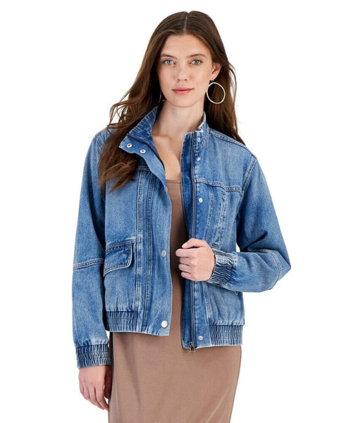 Women's Denim Bomber Jacket