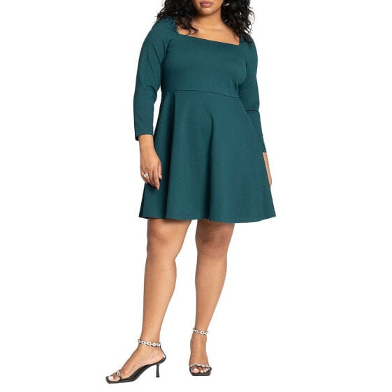 Plus Size Square Neck Mini Dress