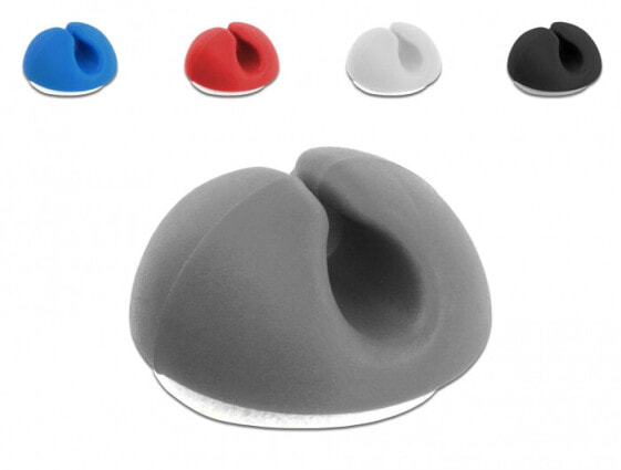 Delock 18294 - Cable holder - Desk/Wall - Thermoplastic Rubber (TPR) - Black - Blue - Grey - Red - White