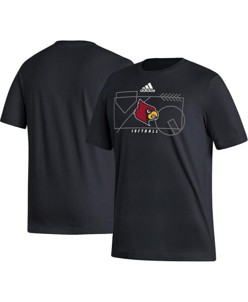 Men's Black Louisville Cardinals Locker Lines Softball Fresh T-shirt