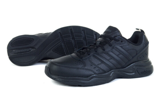 Мужские кроссовки повседневные черные кожаные низкие демисезонные adidas EG2656