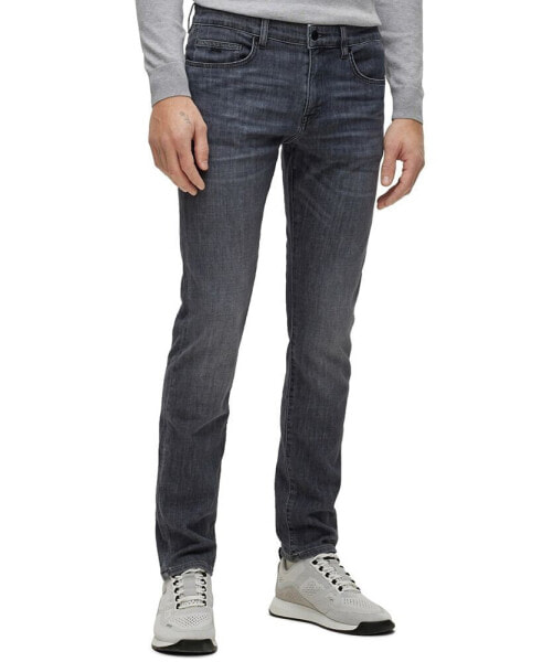 Men's Slim-Fit Jeans in Lightweight Gray Comfort-Stretch Denim