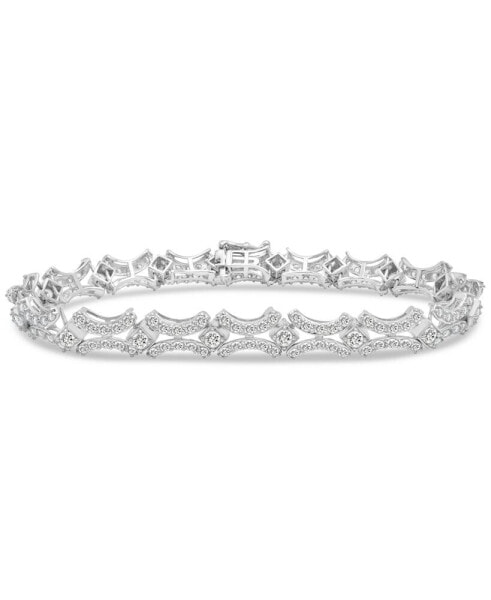 Diamond Vintage-Look Link Bracelet (5 ct. t.w.) in 10k White Gold, Created for Macy's