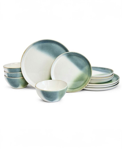 Sittera Color Block Reactive 12 Pc. Dinnerware Set, Service for 4