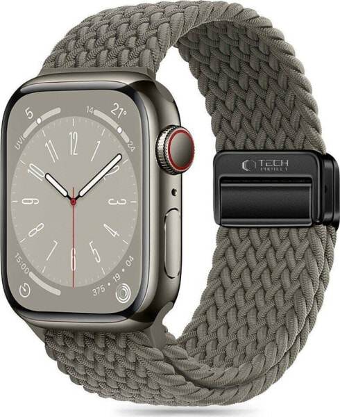 Tech-Protect Pasek do APPLE WATCH 4 / 5 / 6 / 7 / 8 / 9 / SE / ULTRA 1 / 2 (42 / 44 / 45 / 49 MM) Tech-Protect Nylonmag Olive szare