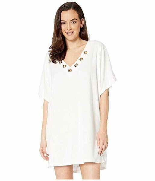 MICHAEL Michael Kors 261928 Women Terry Lace-Up Tunic Cover-Up Size XS
