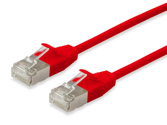 Equip Cat.6A F/FTP Slim Patch Cable - 7.5m - Red - 7.5 m - Cat6a - F/FTP (FFTP) - RJ-45 - RJ-45