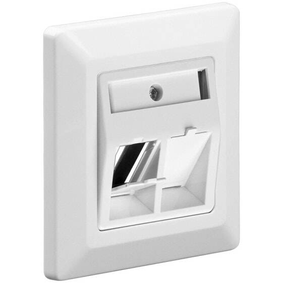 Wentronic Faceplate to Mount Keystone Jacks - RJ-45 - White - RoHS - 80 mm - 15.8 mm - 1.3 cm