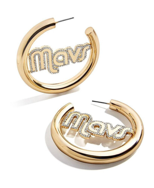 Women's Gold Dallas Mavericks Logo Hoop Earrings