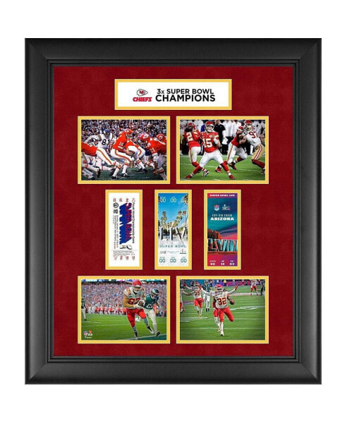 Kansas City Chiefs Framed 20" x 24" Super Bowl LVII Champions 3-Time Ticket Collage