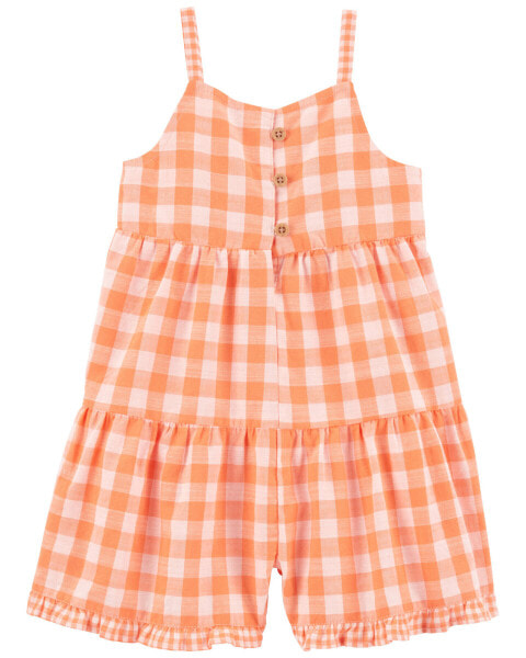 Baby Gingham Poplin Romper 18M