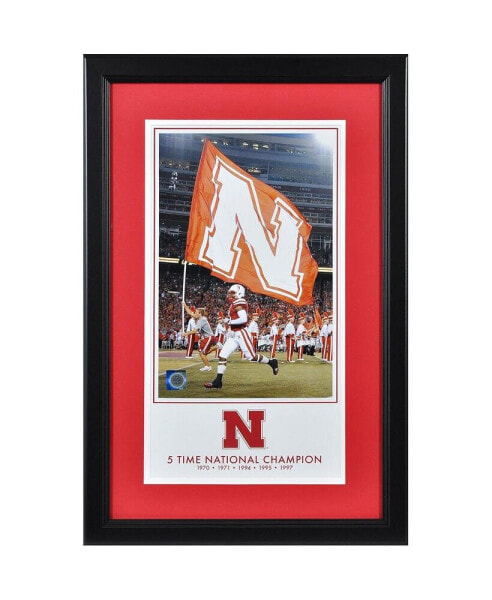 Nebraska Huskers Framed 10" x 18" 5-Time National Champions Legacy Print