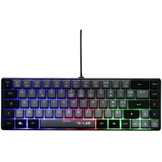 Gaming-Tastatur THE G-LAB KEYZ-HYDRO-GRB/FR 60 % Membran, 2 Farben, graue + schwarze Tasten