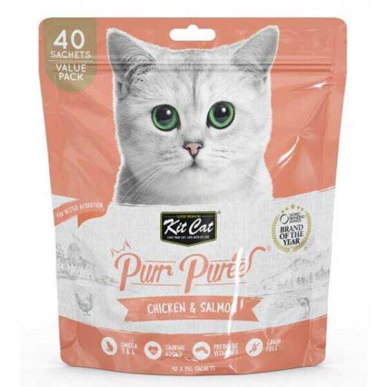 KITCAT PurrPuree ValuePack Chicken & Salmon Wet Cat Food 40x15gr