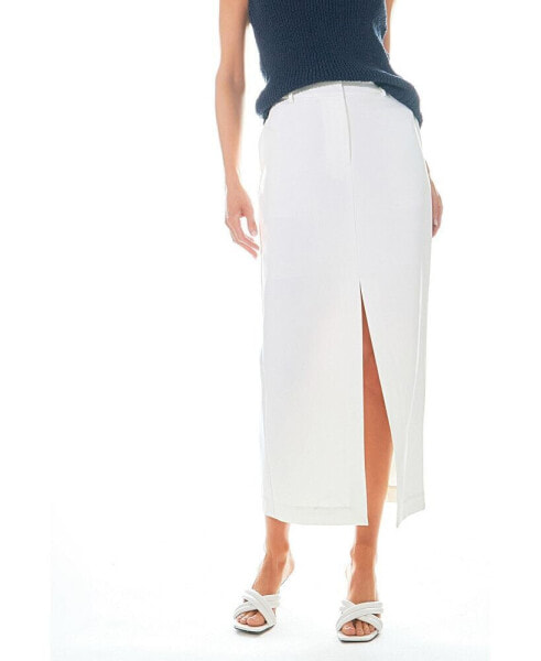 Women's Mid-Waisted Front Slit Maxi Skirt