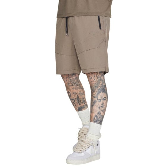 SIKSILK Embroidered Logo cargo shorts