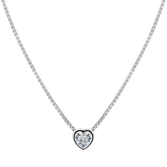 Charming Silver Heart Necklace NCL26W (Chain, Pendant)
