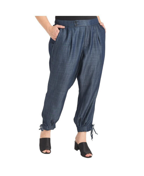 Plus Size High Waist Ankle Trousers